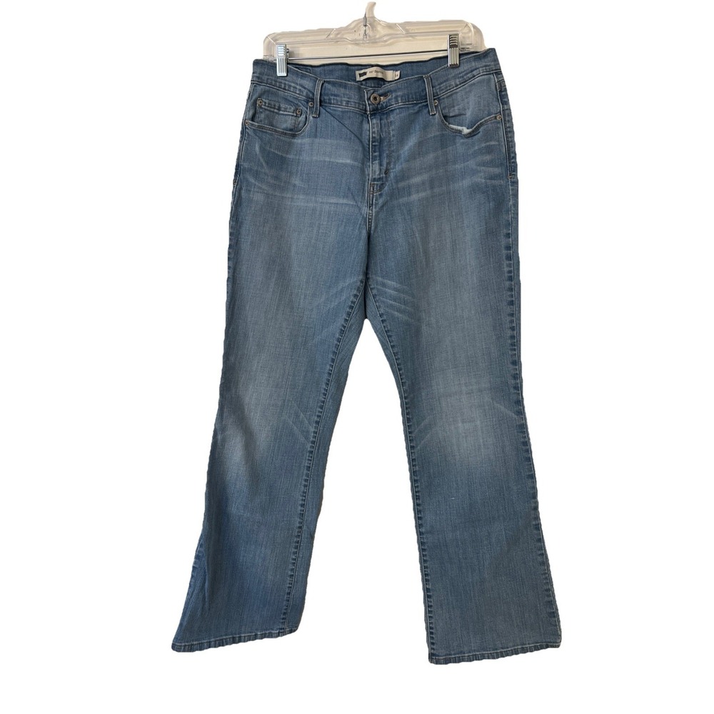 Levis 515 Boot Cut Jeans Womens 14 Short‎ Blue Light Wash  Y2K Embroidered